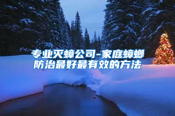 专业灭蟑公司-家庭蟑螂防治最好最有效的方法