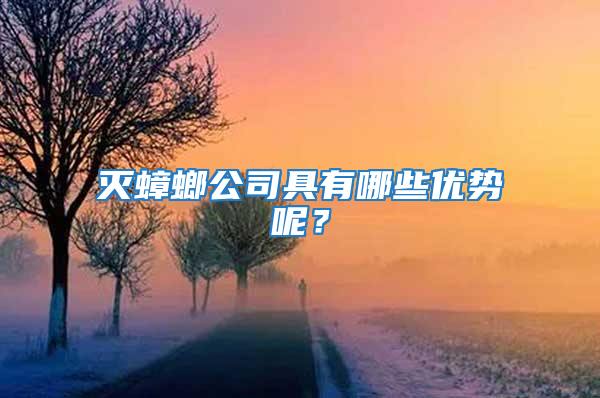 灭蟑螂公司具有哪些优势呢？